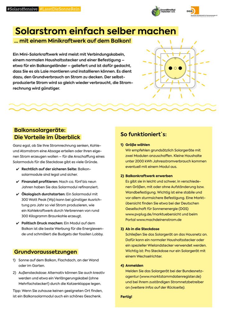 Flyer Solarstrom Umweltinstitut München