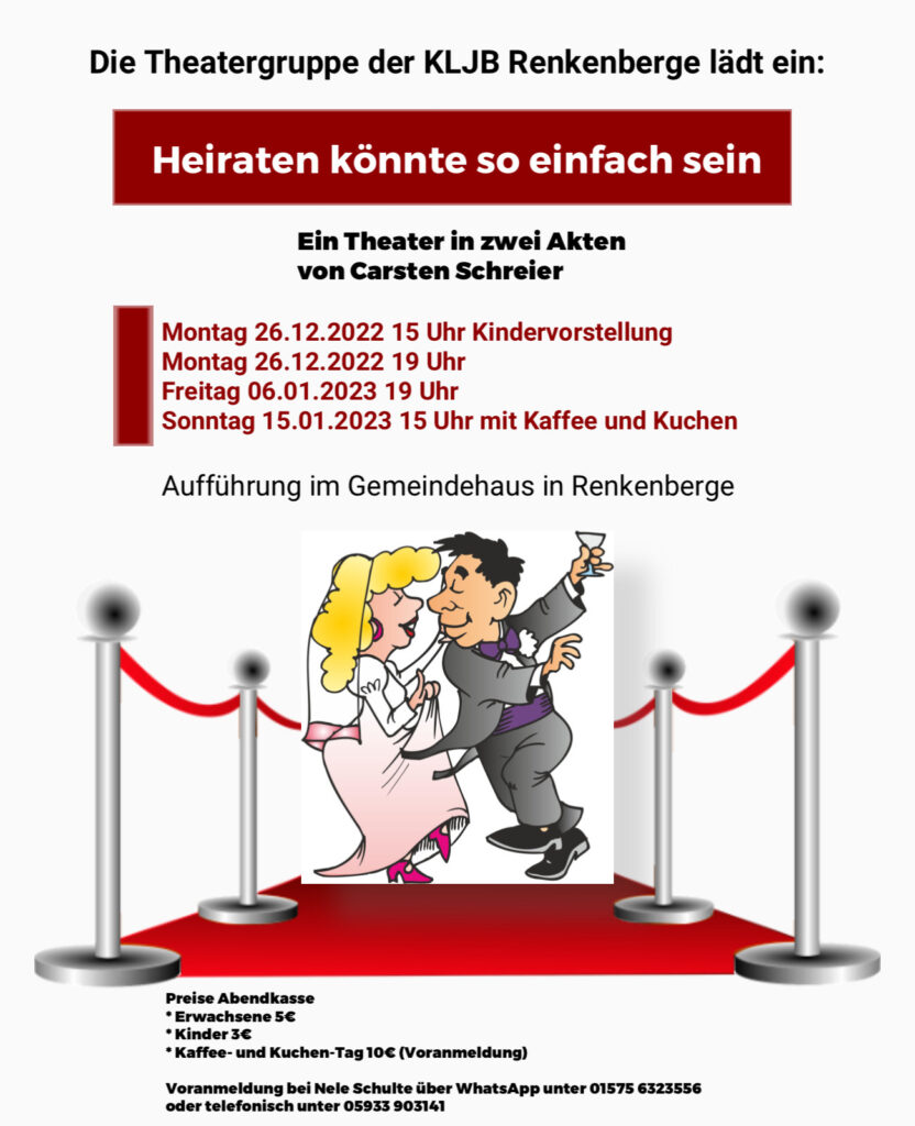 Flyer der KLJB Renkenberge Theater 2022