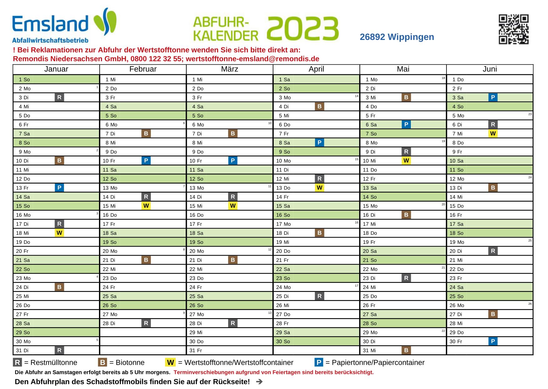 AWBAbfuhrkalender 2023 Zustellung per Post bis Jahresende Hallo