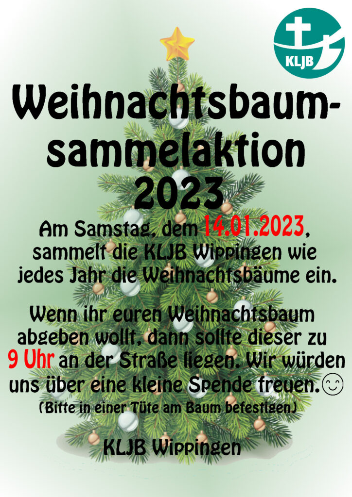 Flyer zur Weihnachtsbaum-Sammelaktion der KLJB 2023