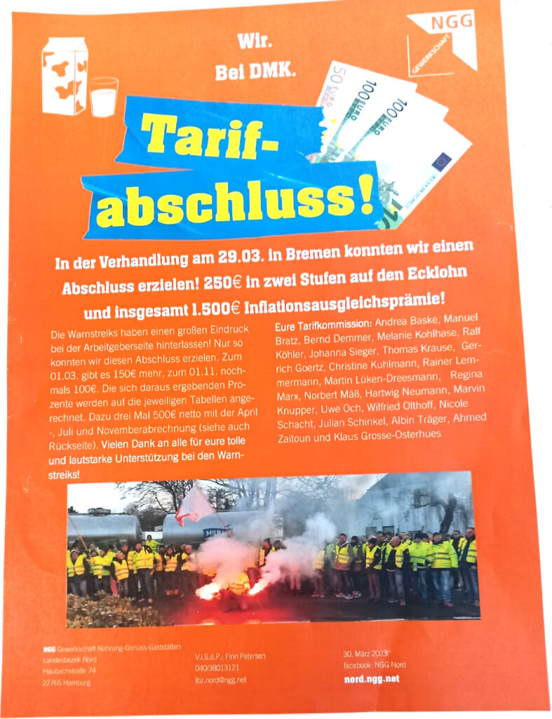 Flyer der NGG zum Tarifabschluss