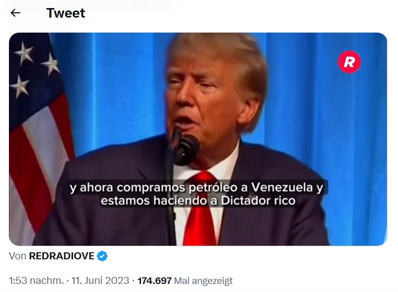 Rede Trumps zum venezolanischen Öl
