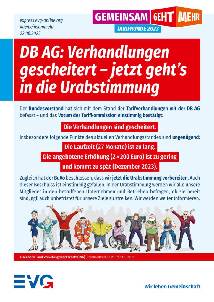 EVG-Aushang zur Urabstimmung