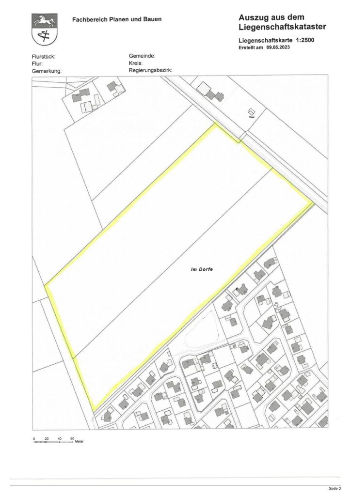 Entwurf Flächennutzungsplan Baugebiet Im Dorfe