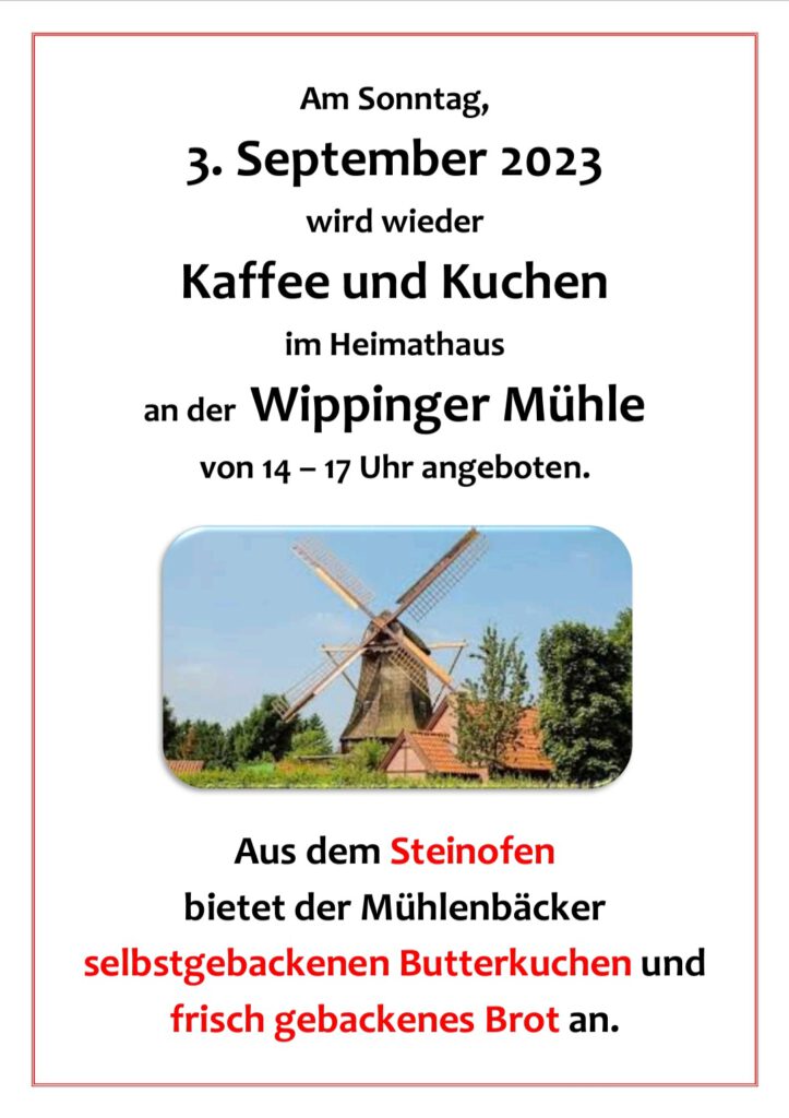 Flyer Kaffee und Kuchen im Heimathaus 03.09.2023