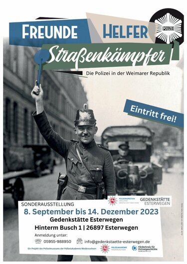 Plakat Polizeiausstellung in Gedenkstätte Esterwegen