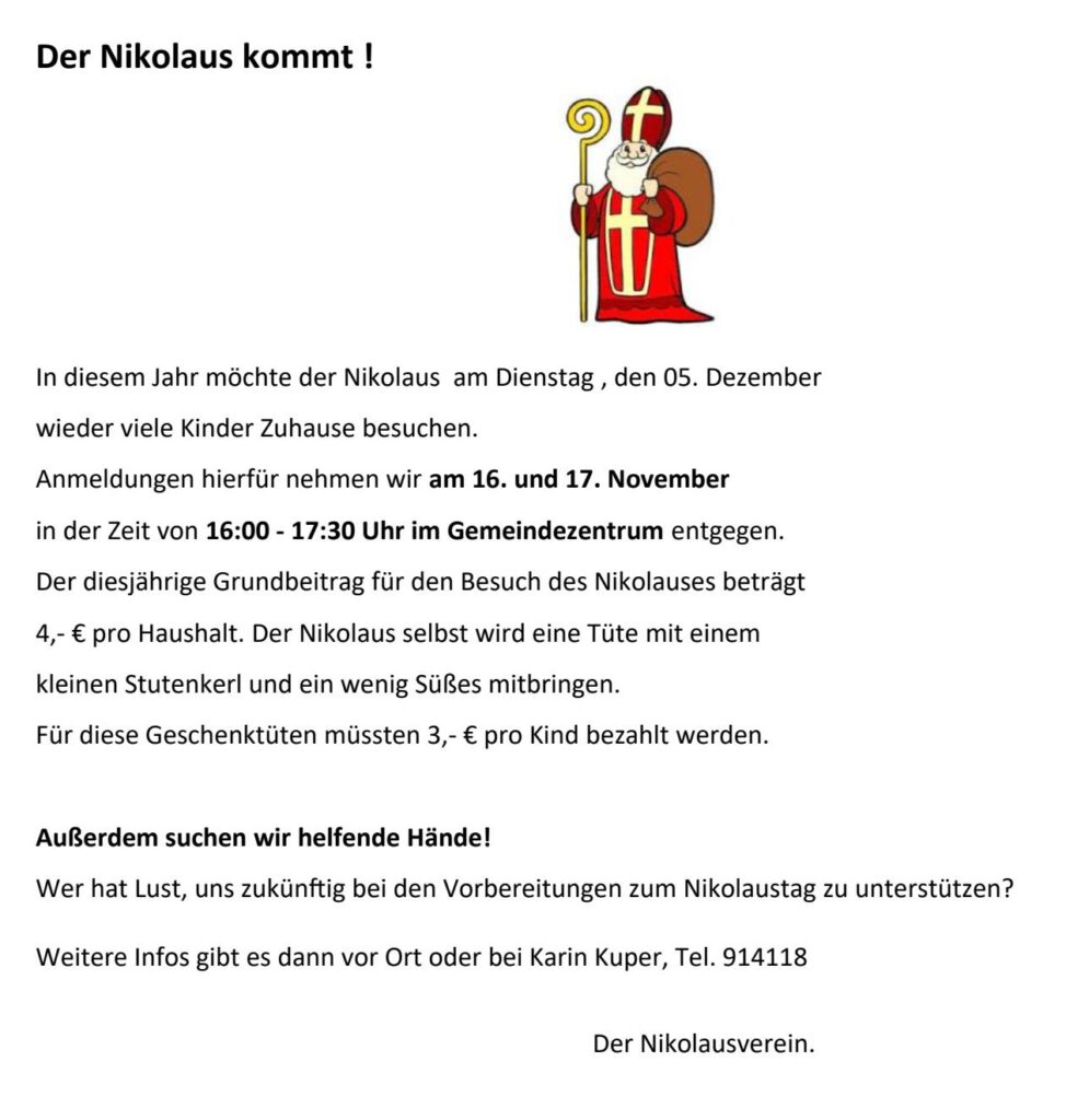 Flyer des Nikolausvereins 2023