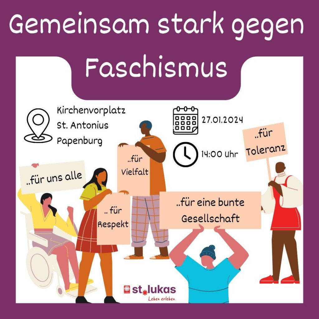 Flyer Lukas Heim Demo gegen rechts Papenburg 