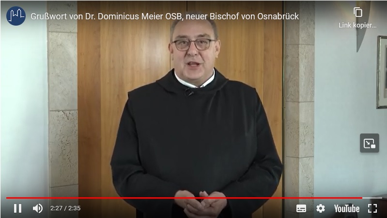 Grußwort von Dominicus Meier auf YouTube