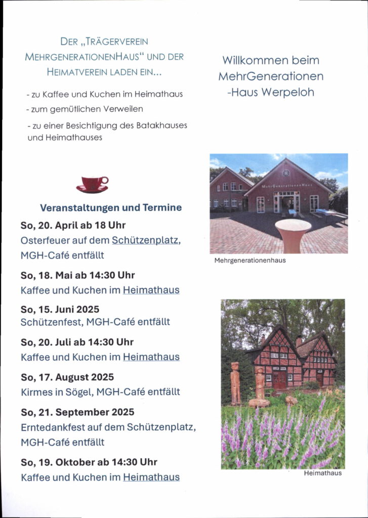 Flyer Heimatverein Werpeloh 2025