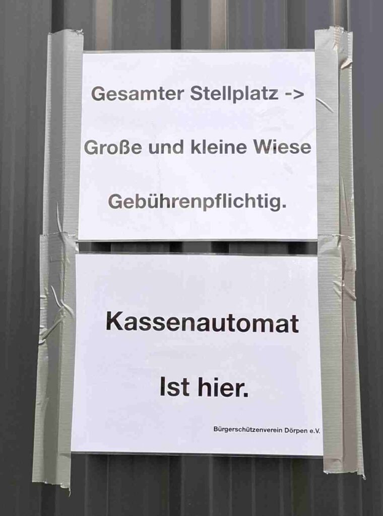 Schild am Kassenautomaten