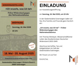 Ausstellung Früher Widerstand
