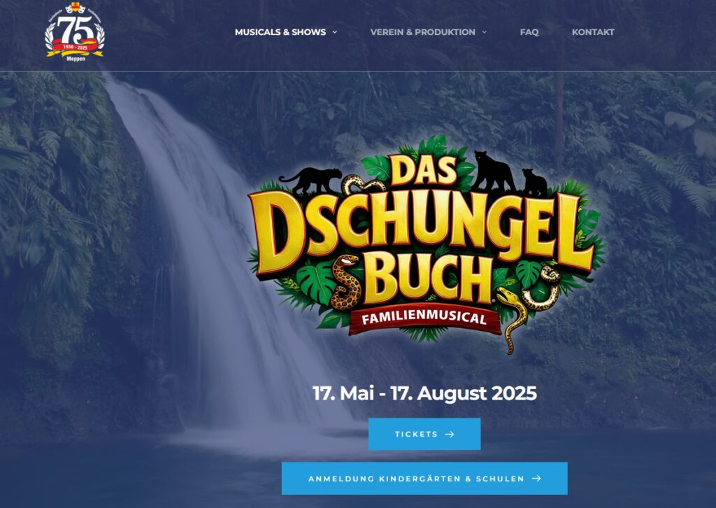 Screenshot HJomepage Freilichtbühne