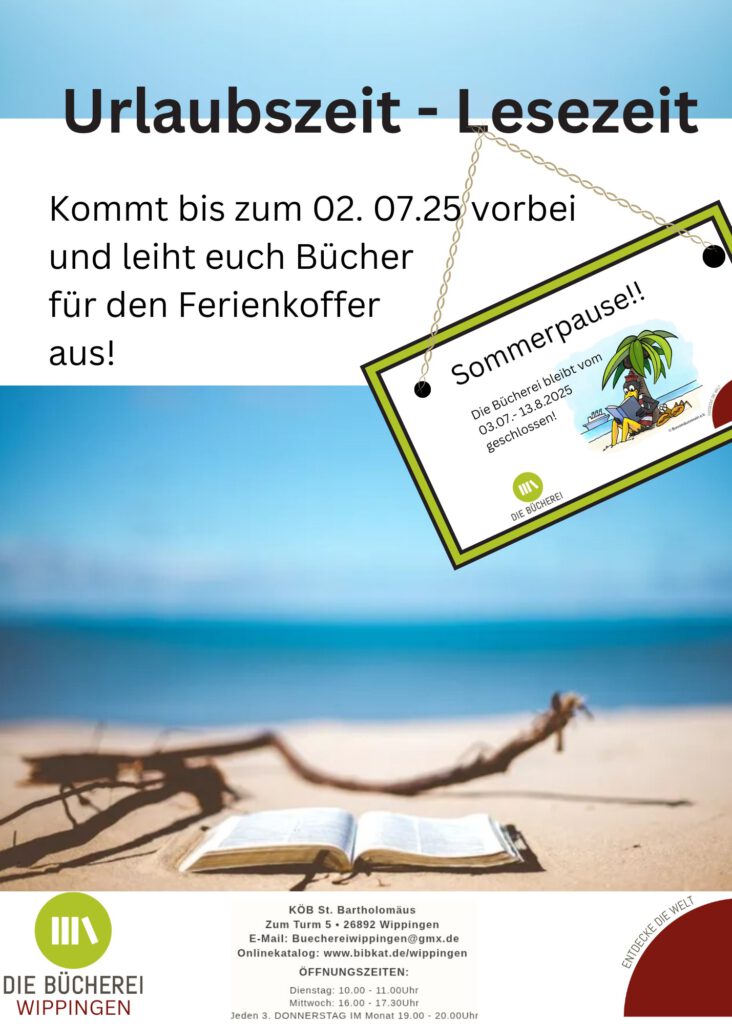 Flyer Bücherei Ferienzeit 2025