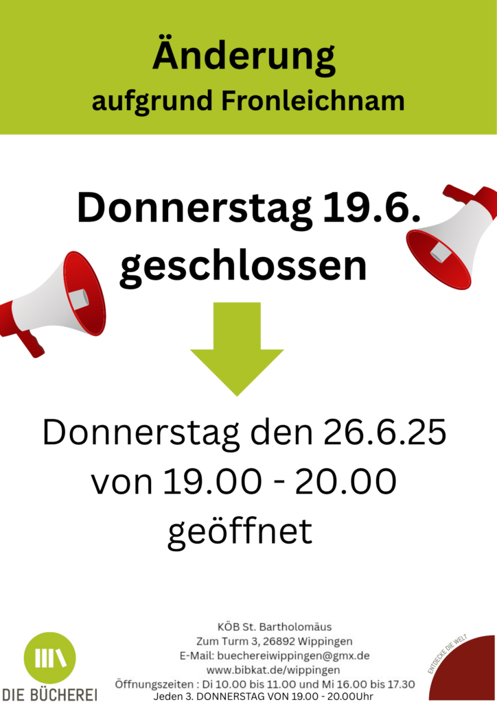 Flyer Bücherei Fronleichnam