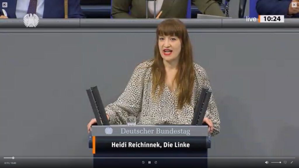 Heidi Reichinnek bei ihrer Bundestagsrede am 09.07.2025