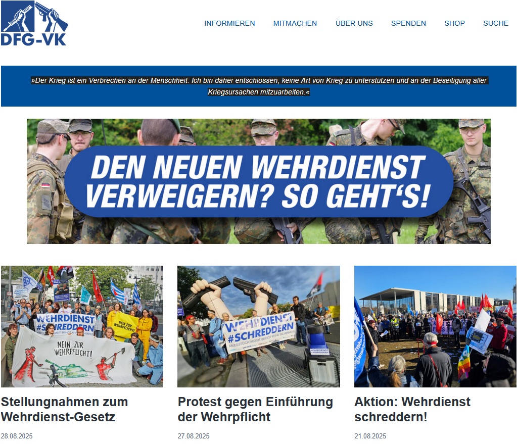 DFG-VK-Homepage Screenshot