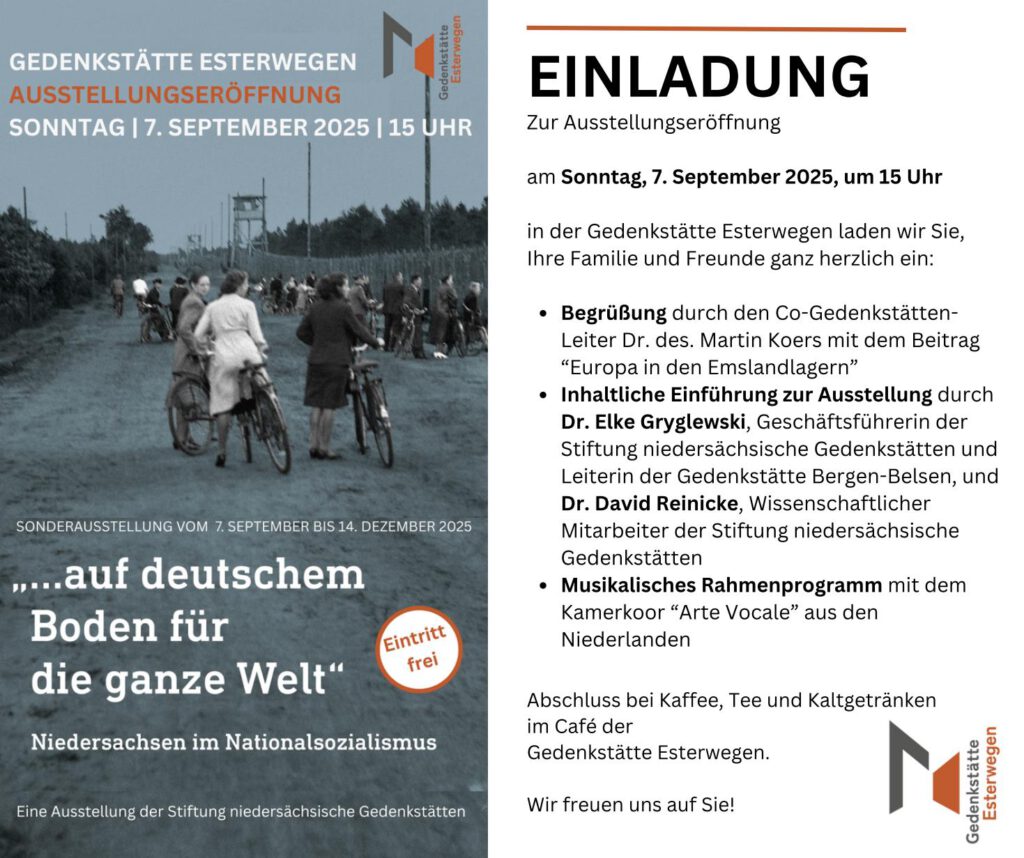 Einladung der Gedenkstätte Esterwegen
