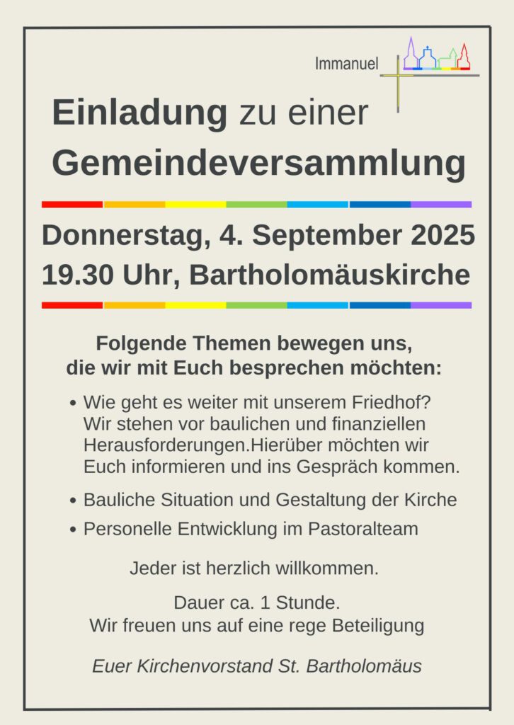 Flyer der Kirchengemeinde zur Gemeindeversammlung 09/2025