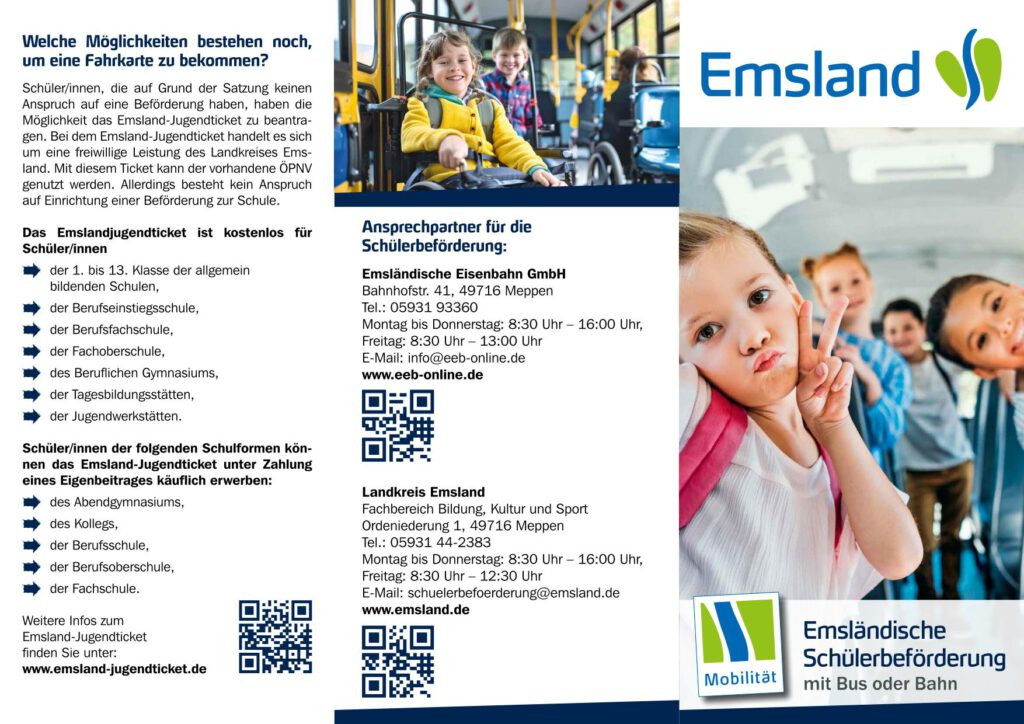Flyer Schülerbeförderung Emsland