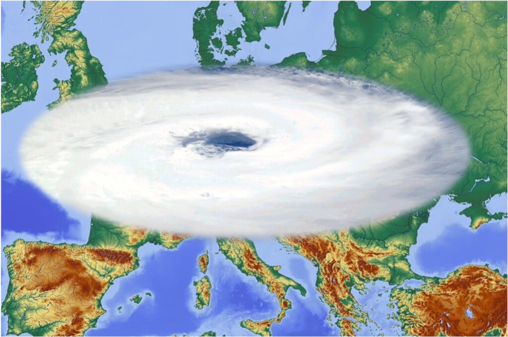 Wolkenwirbel über Europa