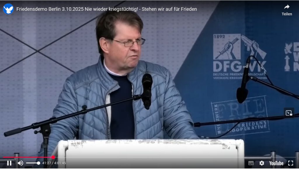 Ralf Stegner auf Friedensdemo 3.10.2025
