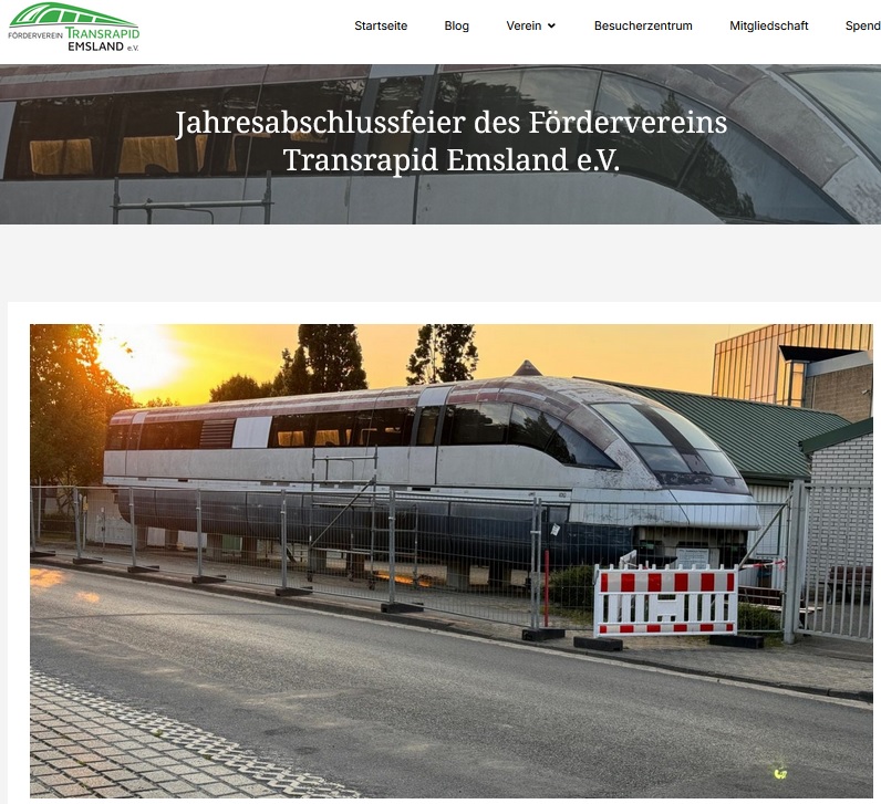 Screenshot Homepage Förderverein Transrapid 10/2025