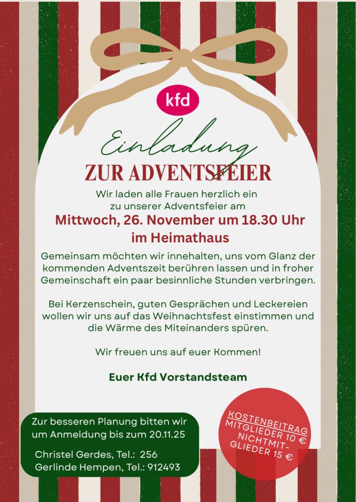 Flyer Adventsfeier KFD