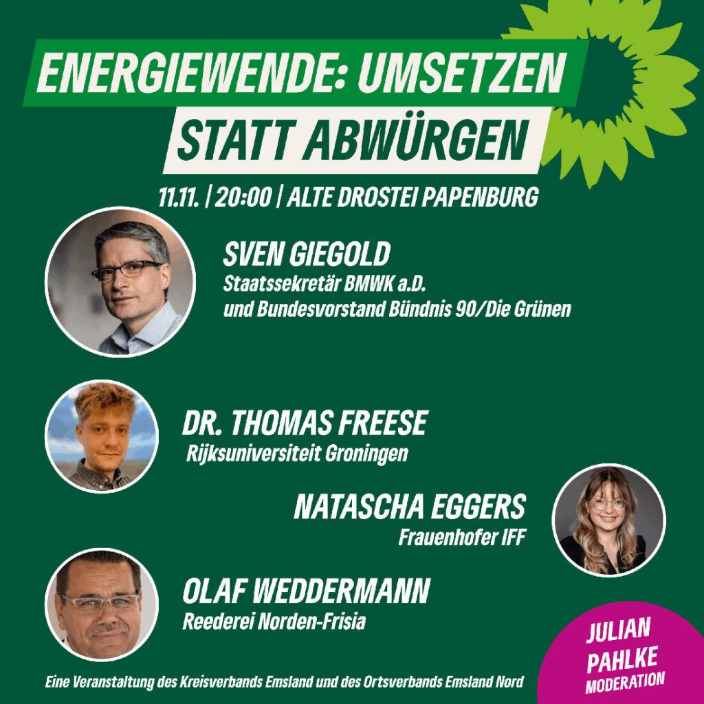 Flyer Veranstaltung der grünen am 11.11.2025