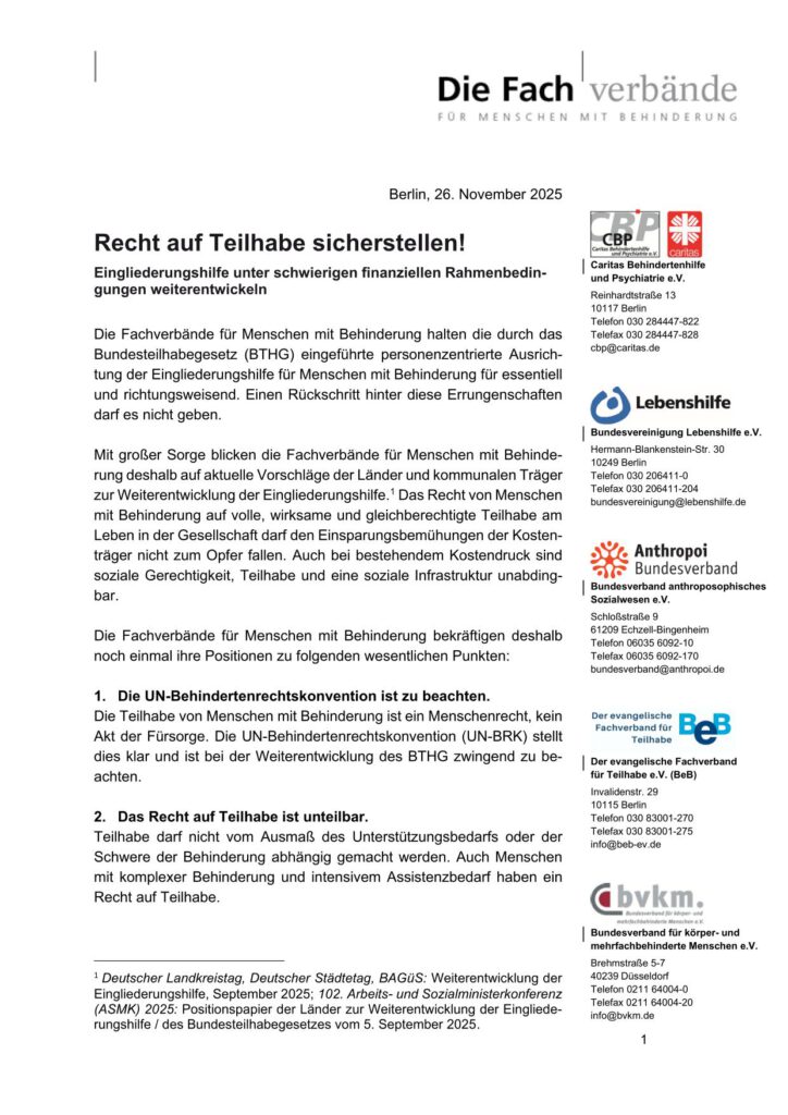 Stellungnahme Fachverbände