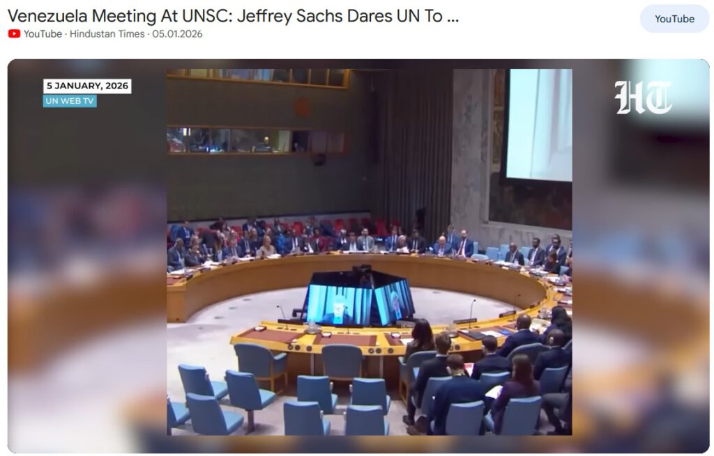 Jeffrey Sachs vor dem UN-Sicherheitsrat am 05.012026