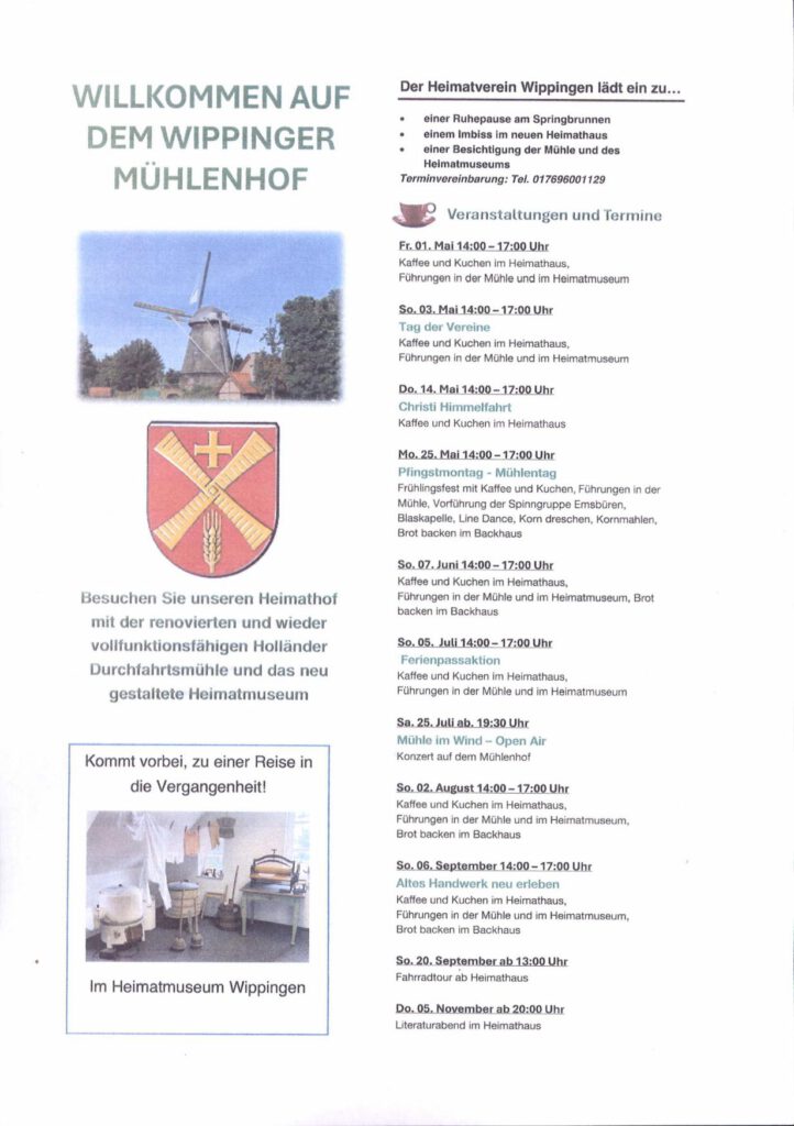Flyer Heimatvereine Werpeloh und Wippingen 2026