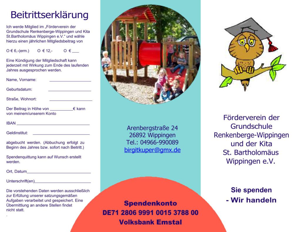 Flyer des Schul-Fördervereins
