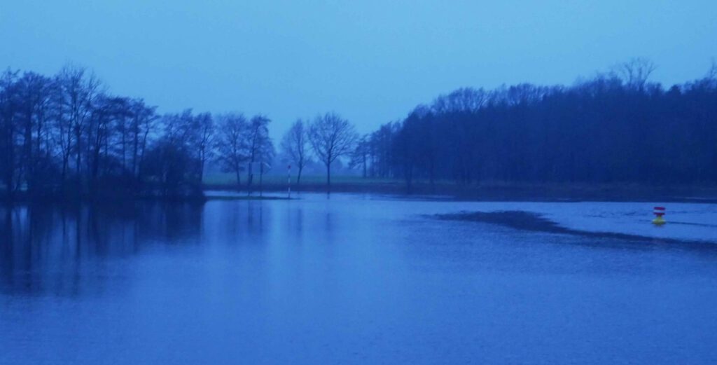 Hochwasser am Wendebecken in Dörpen Ende Dezember 2023