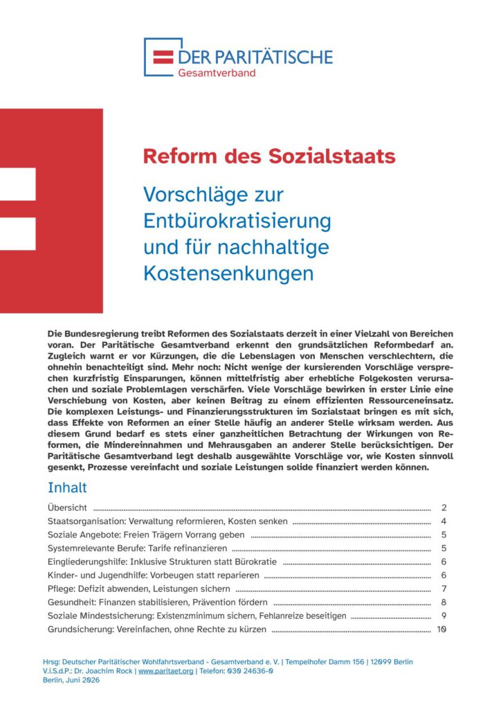 Paritätischer 37 Vorschläge für die reform des Sozialstaats